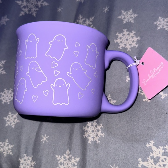 ✨NEW👻Cobwebs and Cauldrons Purple Soft Touch Ghosts Mug💜 - Picture 2 of 4